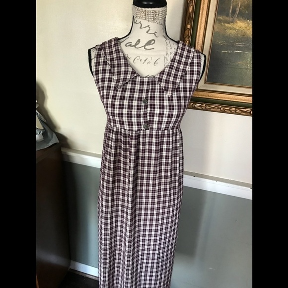 Rare Vintage 1980’s Gingham Collar Dress - Picture 7 of 9
